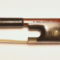 Reliable, ca. 55-year-old, fully silver-mounted Karl Höfner cello bow,