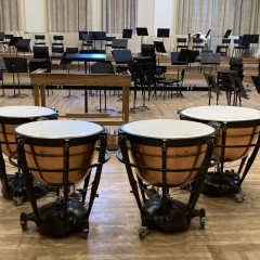 4 Majestic Symphonic Grand Timpani incl flight cases,