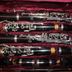 Custom Made Pair of Wurlitzer clarinets with 2 cases,